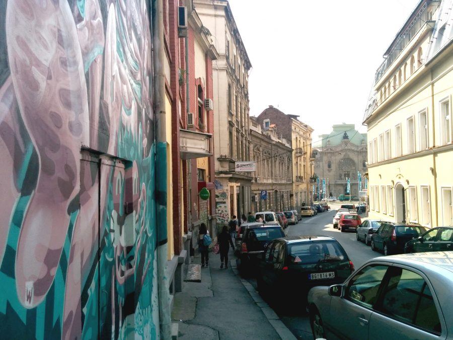 One of Savamala’s main areas, with street art identifying a building’s façade.