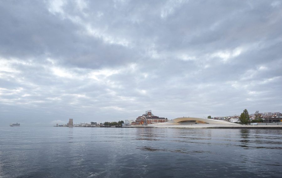 MAAT as seen from a boat cruising the Tagus towards the Atlantic Ocean. Copyright: Hufton Crow.