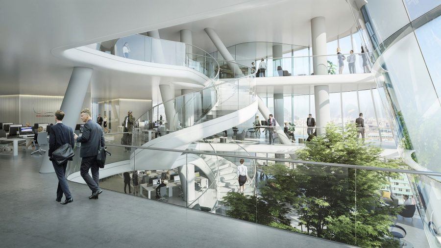 The atrium of the MOL Campus. Copyright: MOL – Foster + Partners.