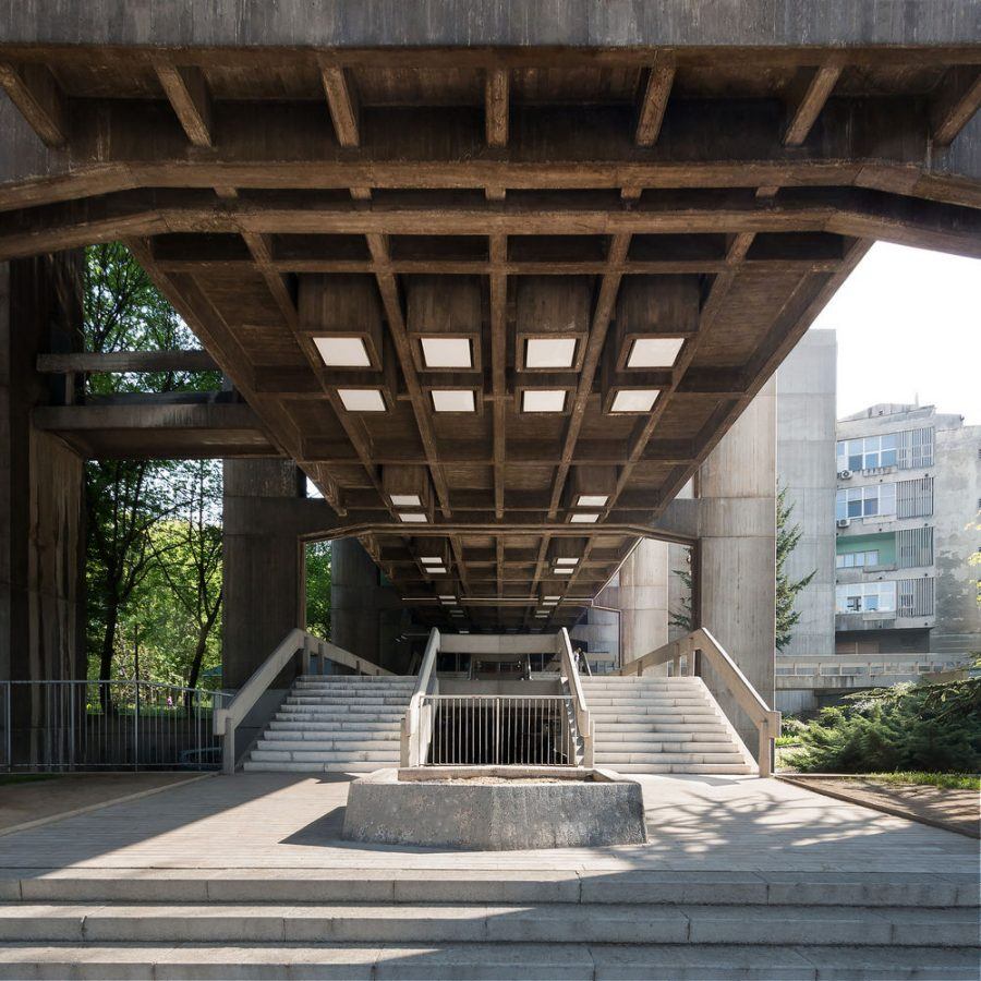 The present condition of the entrance to the Institute of Urban Planning, by Branislav Jovin, 1968-70. Copyright: Relja Ivanić.