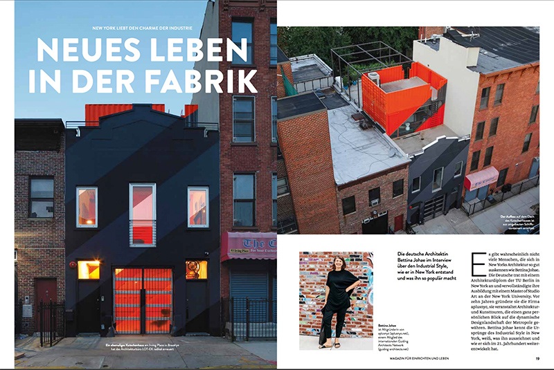 News: Industrial Style: Interview with Bettina Johae of aplusnyc in German interior design magazine (Thumbnail)