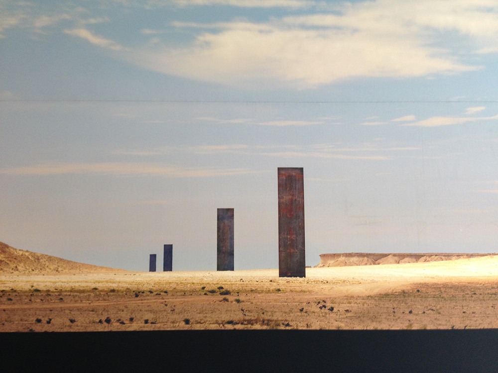 General view of Richard Serra's Richard Serra's "East West / West East" sculpture