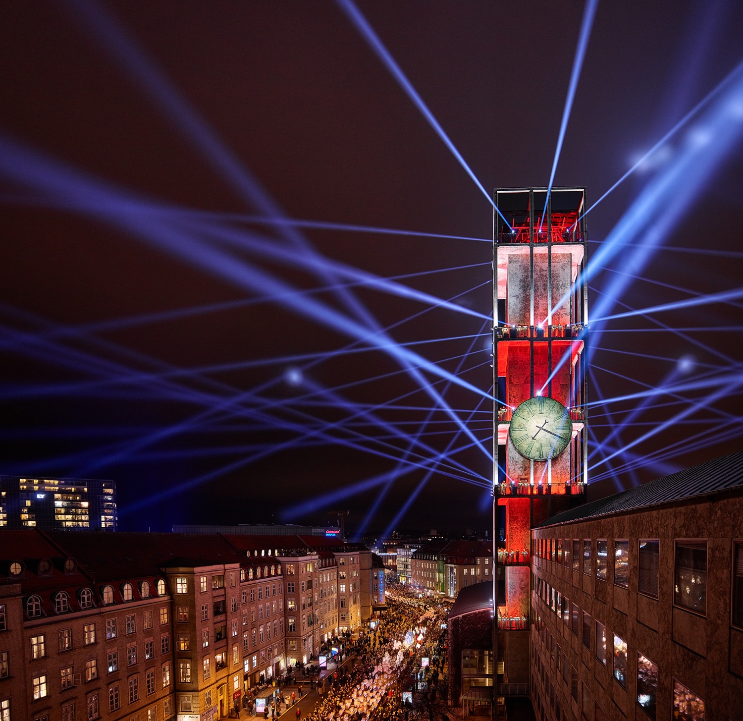 The opening ceremony for Aarhus’ European Capital of Culture program included an impressive light show.