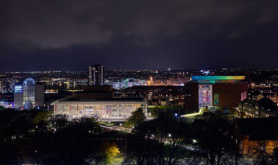 Aarhus’ cultural corridor: the concert hall and ARos Museum, both involved in the European Capital of Culture programAarhus’ cultural corridor: the concert hall and ARoS Museum, both involved in the European Capital of Culture program.