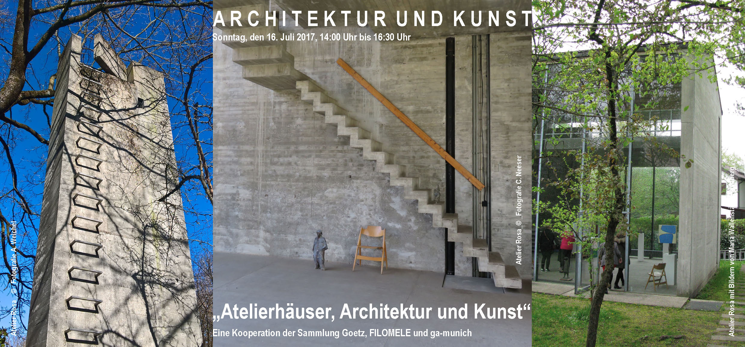 The flyer advertising Guiding Architects Munich’s tour on “Architecture and Art”. Copyright: The authors of the images are identified in the flyer.