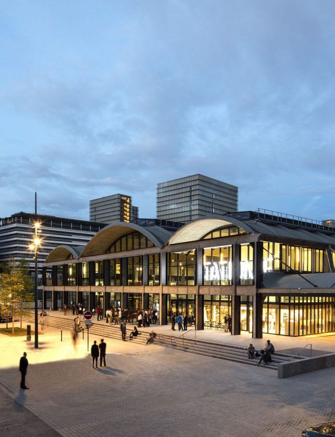 The current façade of Station F. Copyright: Patrick Tourneboeuf.