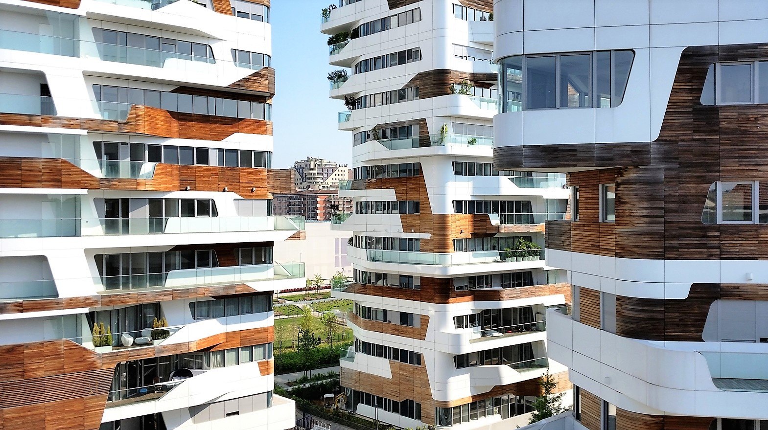 The apartments designed by Zaha Hadid for the CityLife district in Milan. Copyright: Massimo Tiano.