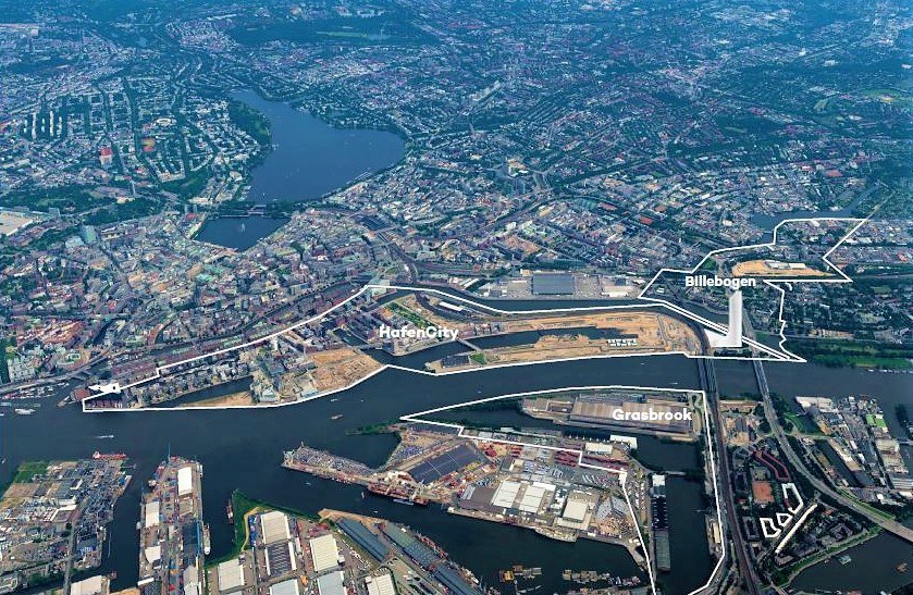 Aerial image of Elbtower and HafenCity. Copyright: All rights reserved.