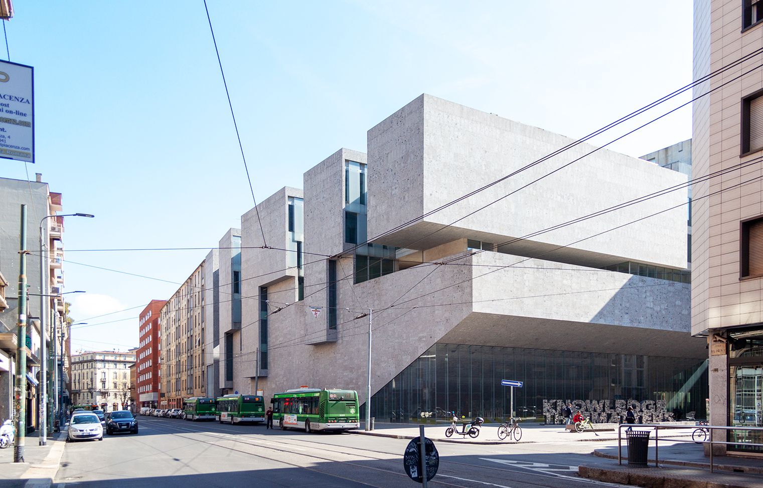 Main front on Bligny avenue. Grafton Architects, Bocconi University, Milan