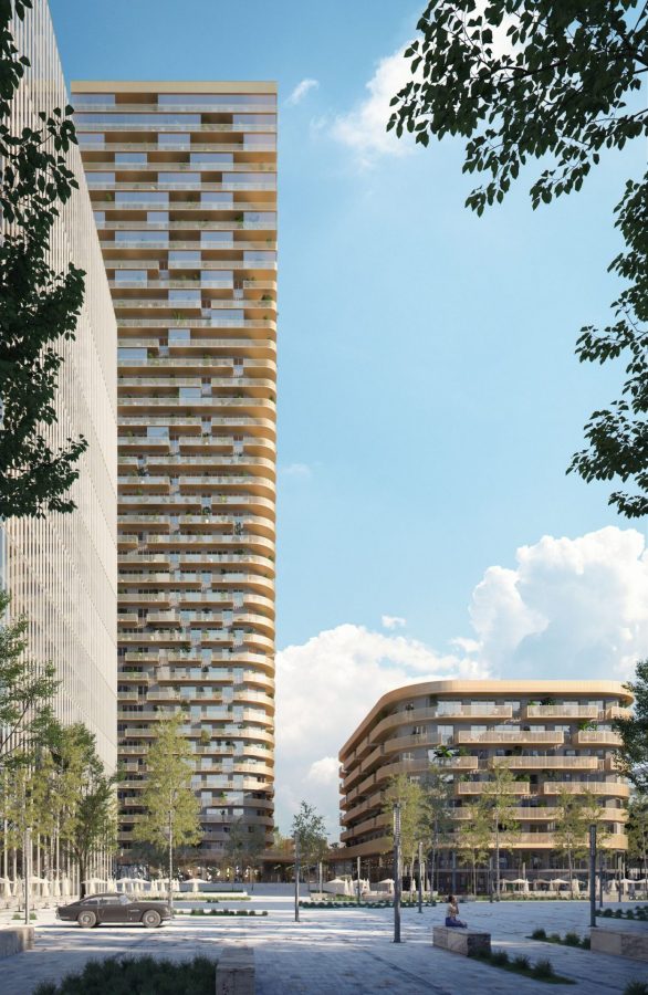 gratte-ciels à Francfort: Shape of the Icoon. Photo by ©Mecanoo