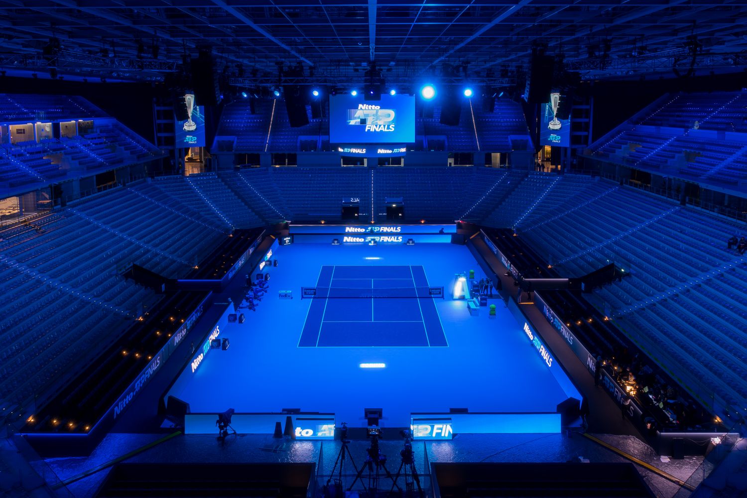 The central tennis court of Nitto ATP Finals inside Pala Alpitour