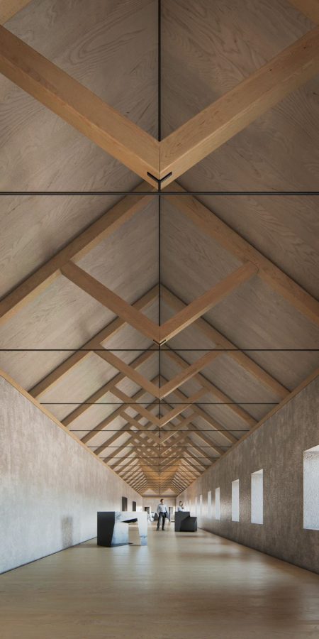 Bilbao Basque Museum – interior view of the attic. Photo by: ©Vaillo y Irigaray Architects - new museum landscape Bilbao