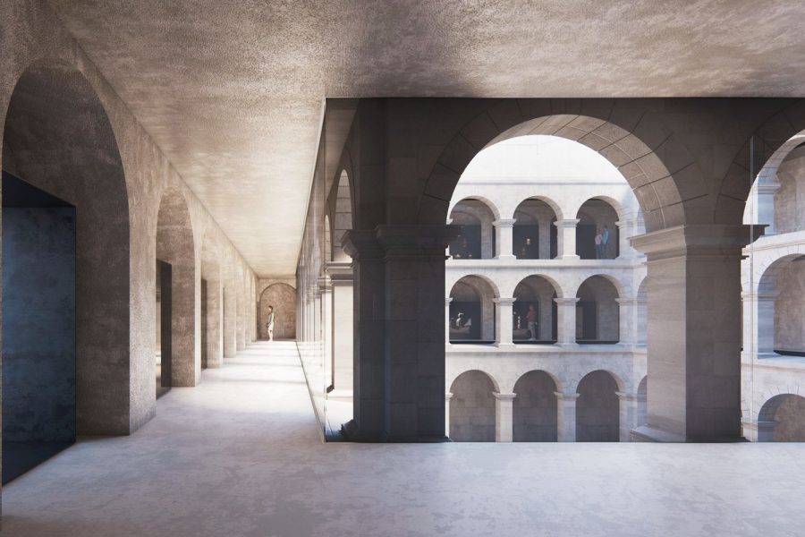 Bilbao Basque Museum – interior view of the cloister. 