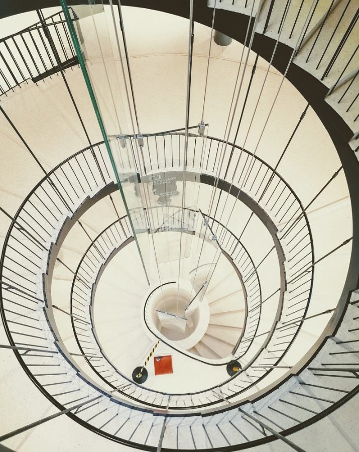 The grand main staircase in the House of Music. 