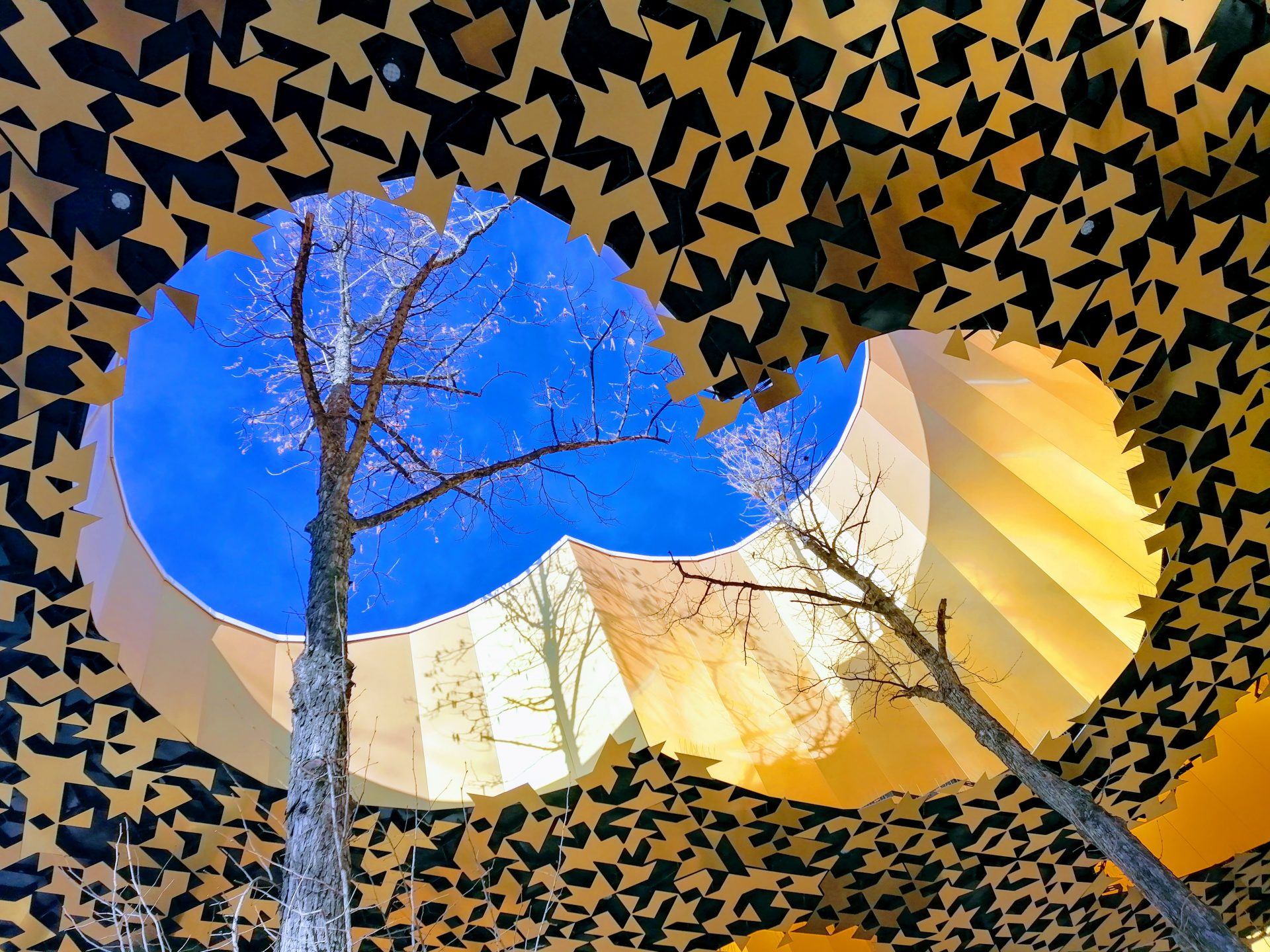 One of hundred openings in the roof of the House of Music. Photo by: ©Arne Hübner