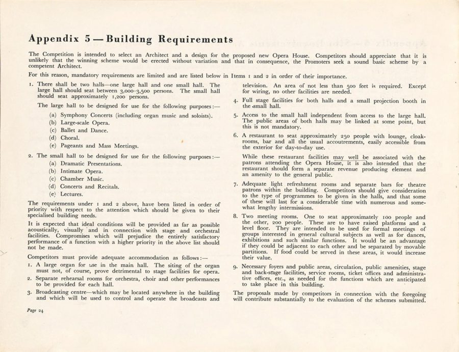 The Brown Book - page 24. Appendix 5 - Building Requirements. Source “State Records Authority of New South Wales”