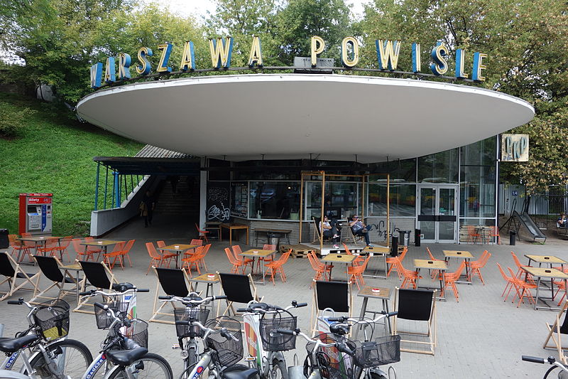 Warsaw Powiśle train station entrance design from the 60’s.