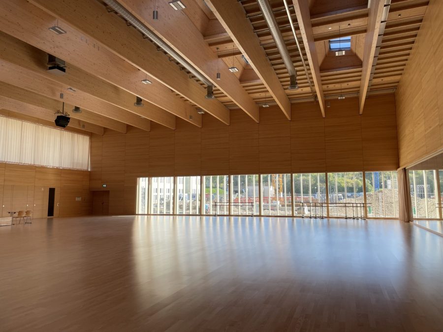 TUM Campus at the Olympic Park. Dance hall. Photo by @ga-munich - parc olympique de Munich