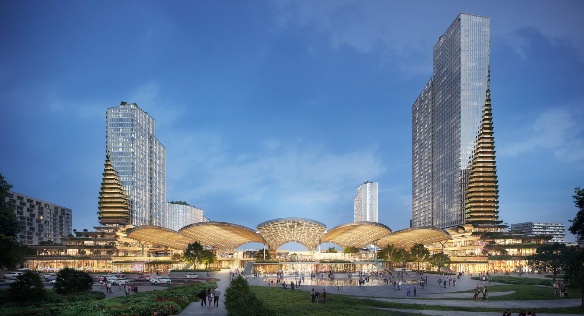 General view of the new Chamartín railways stations. 3D infographic provided by ©b720 Arquitectura