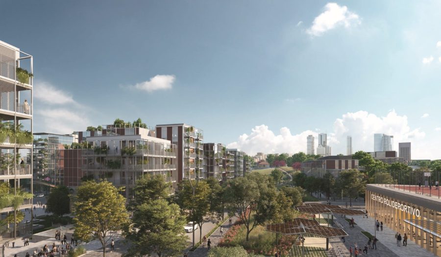 Residential area Madrid Nuevo Norte. 3D infographic provided by ©CREA NUEVO NORTE