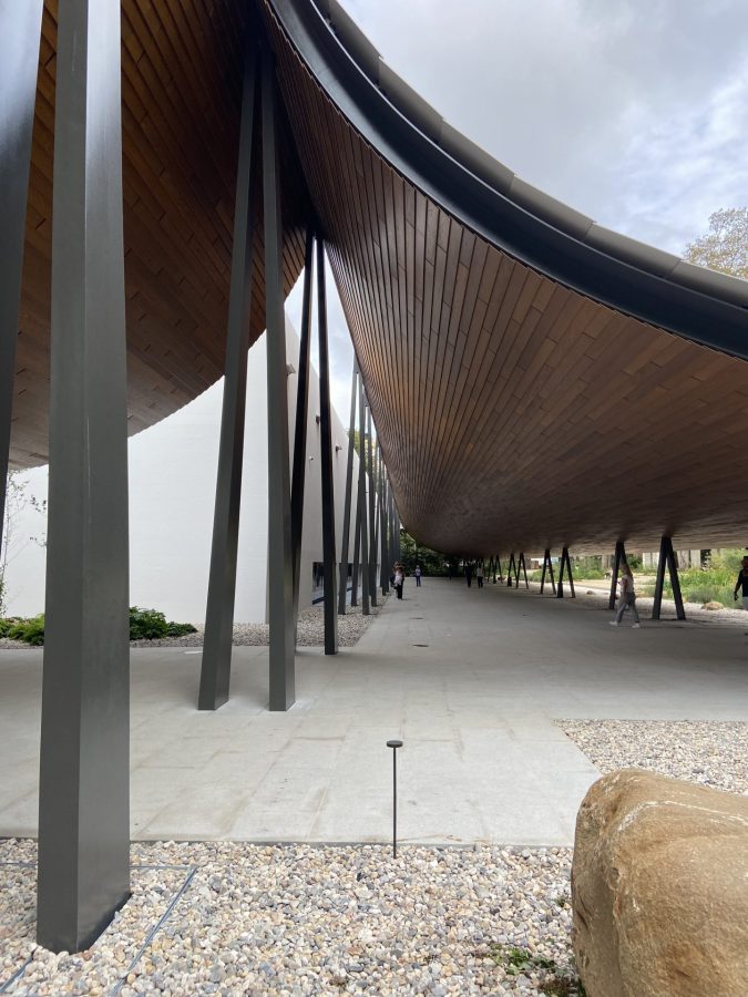 Beneath the canopy beside the southern entrance to CAM. ©Conceição Melo, Cultour