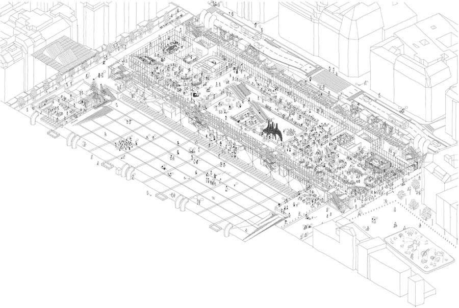Designed by the Moreau Kusunoki agency, this vision reinvents the space by integrating comfort, fluidity of movement, and modularity to better accommodate visitors by 2030. ©Moreau Kusunoki