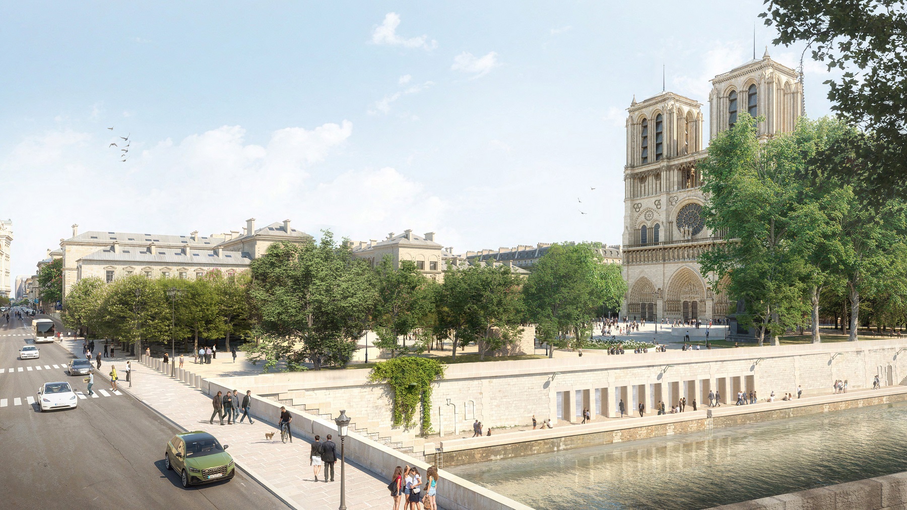 A symbol of French heritage, Notre Dame’s Cathedral. ©Studio Alma for Team Bureau Bas Smets