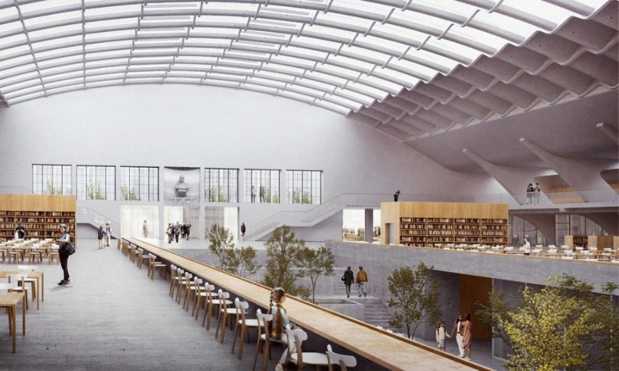 Technical and Economic Feasibility Study Render, interior view. - nueva Biblioteca Cívica Turín