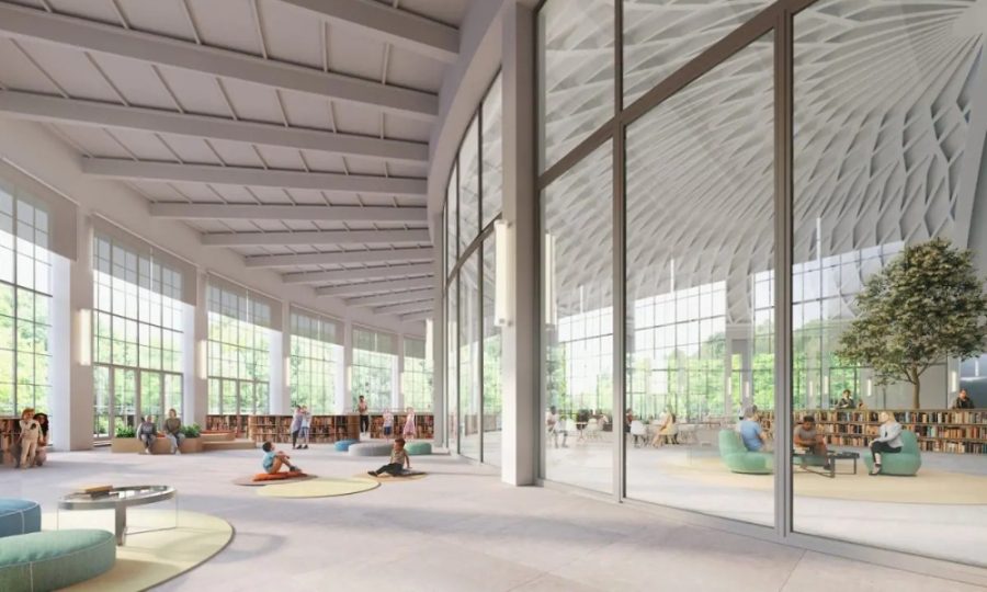 Technical and Economic Feasibility Study Render, family area in the apse. - nueva Biblioteca Cívica Turín